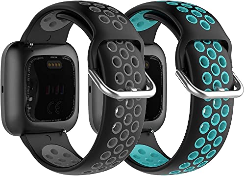 Classicase ���v�o���h �R���p�`�u�� Fitbit Versa 2 (�t�B�b�g�r�b�g ���@�[�T 2) / Versa/Versa Lite �݊����̂��� �\�t�g�V���R���o���h �X�|�[�c�o���h (Pattern 3+Pattern 4)