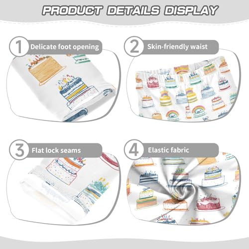 senya Girls Printed Leggings Yoga Pants Birthday Cake Pattern for Kids in 4t to 10 Years, 4T3