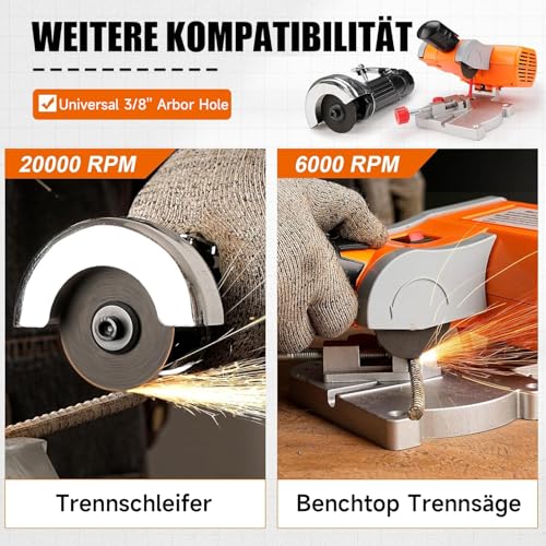 SI FANG Mini Gehrungssäge, 0–45°Kappsäge Tischsäge mit 50mm Schneidscheiben, Tischkappsäge für Schneiden von Metall Holz Kunststoff