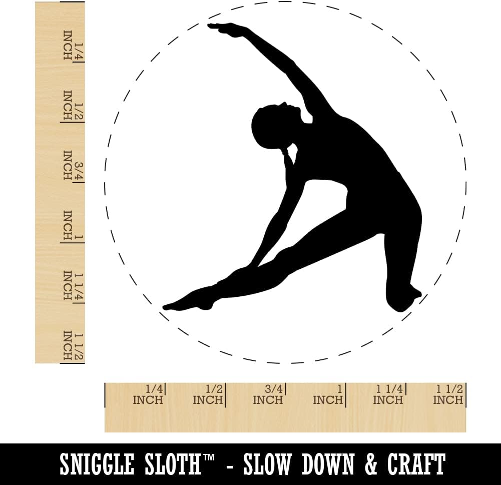 Yoga Gate Pose Self-Inking Rubber Stamp Ink Stamper for Stamping Crafting Planners - 1-1/2 Inch Large - Red Ink