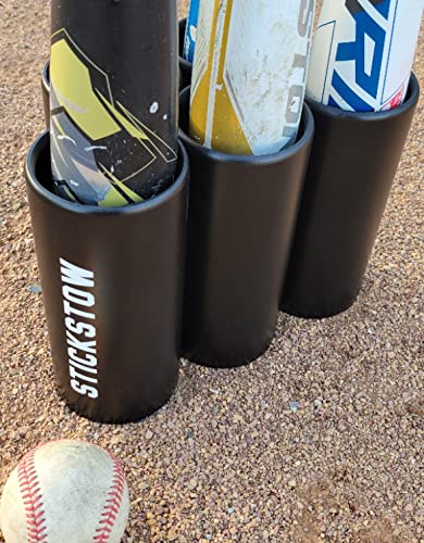 Stickstow Baseball Bat Holder — 6 Bats Freestanding Light Weight Organizer Rack Stand – Rugged. No Assembly Required! #TOP2
