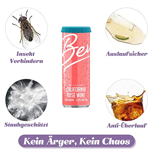 VEGCOO 12 Stück Silikon Gummi Flaschendeckel mit 6 Stück Silikon Getränkedosen Verschluss, Wiederverwendbare Bierdosen Abdeckung für Hausbrauen Bier, Bunte Deckel für Dosen ohne Auslaufen
