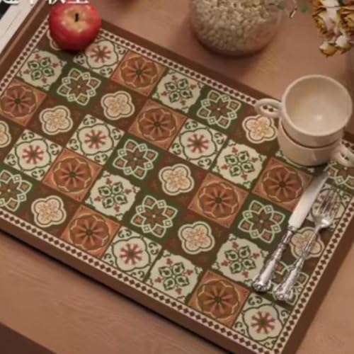 Image of HomeCloud Dish Drying Mat for Kitchen Counter - Super Absorbent, Non-Slip & Heat-Resistant - Quick Dry Rack Pad for Dishes, Utensils, Coffee Maker - Stain-Hiding Design (Bearbricks Box)