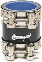 Vista 1 de Kit de tubos coupadores de silicona recta de alta temperatura de 2.25" ID de 4 capas + abrazaderas de manguera (2.244 in, negro)