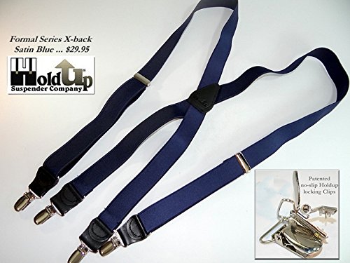 Image of Hold-Up Formal Series Men's X & Y-Back Suspenders with No-Slip Clips | Available in traditional X-back and Y-back styles for business, formal, and dress occasions.