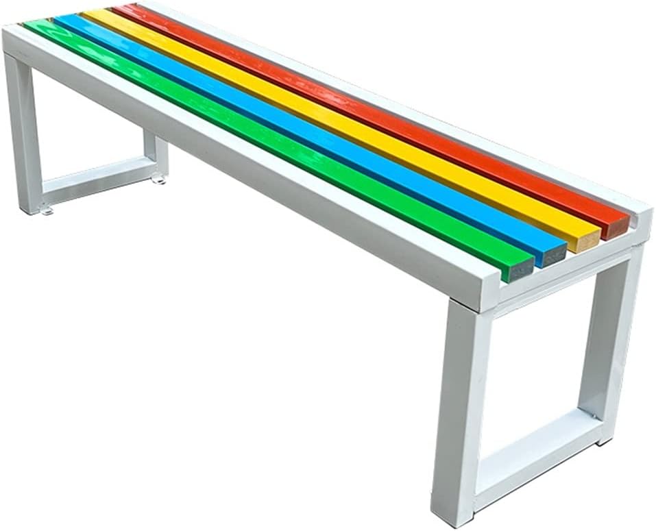 Outdoor Park Bench Outdoor Park Bench, 120-220CM Colored Iron Art Lounge With Backless Bench, Courtyard Park Gallery Square Weatherproof Bench (Color : White, Size : 40X45X220CM) Outdoor Park Bench Outdoor Park Bench, 120-220CM Colored Iron Art Lounge With Backless Bench, Courtyard Park Gallery Square Weatherproof Bench (Color : White, Size : 40X45X220CM)