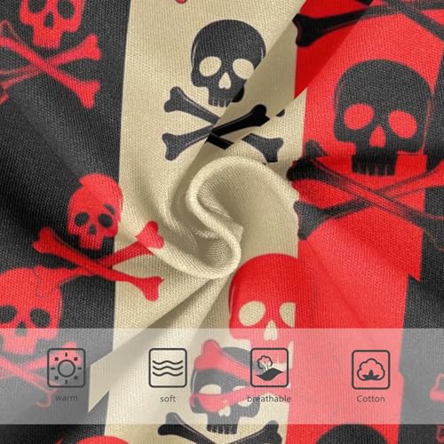 Toddler Girl Panties, Stripes Skulls Crossbones Girls' Cotton Brief Underwear, 2–8 Years3