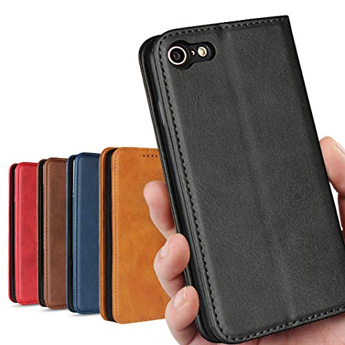 iPhone7 iPhone8 iPhoneSE（2020） iPhone SE 第2世代 通用ケース 手帳ケース iPhoneSE2 iPhone SE2 アイフォンSE 2020版 iPhone 8 / iPhone 7 ケース アイフォン 8 ケース 手帳型 スマホケース iphone8 手帳型ケース iphone8 手帳 iphone7 ケース iphone7 case iphone7 カバー 【iCoverCase】 高質合成皮革 内蔵マグネット 携帯カバー カードポケット スタンド機能 落ち着いた色 軽量 便利 レトロ ブラック