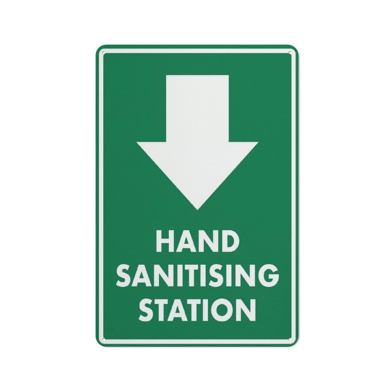 Peiyeety A05 Hand Sanitising Station Sign 12X16 Inches Metal Sign, Rustproof Aluminum, Multicolor