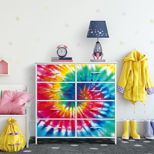 Sorbus Dresser with Fabric Drawers & Wood Top (8 Drawer, Dark Tie-dye) - image 6