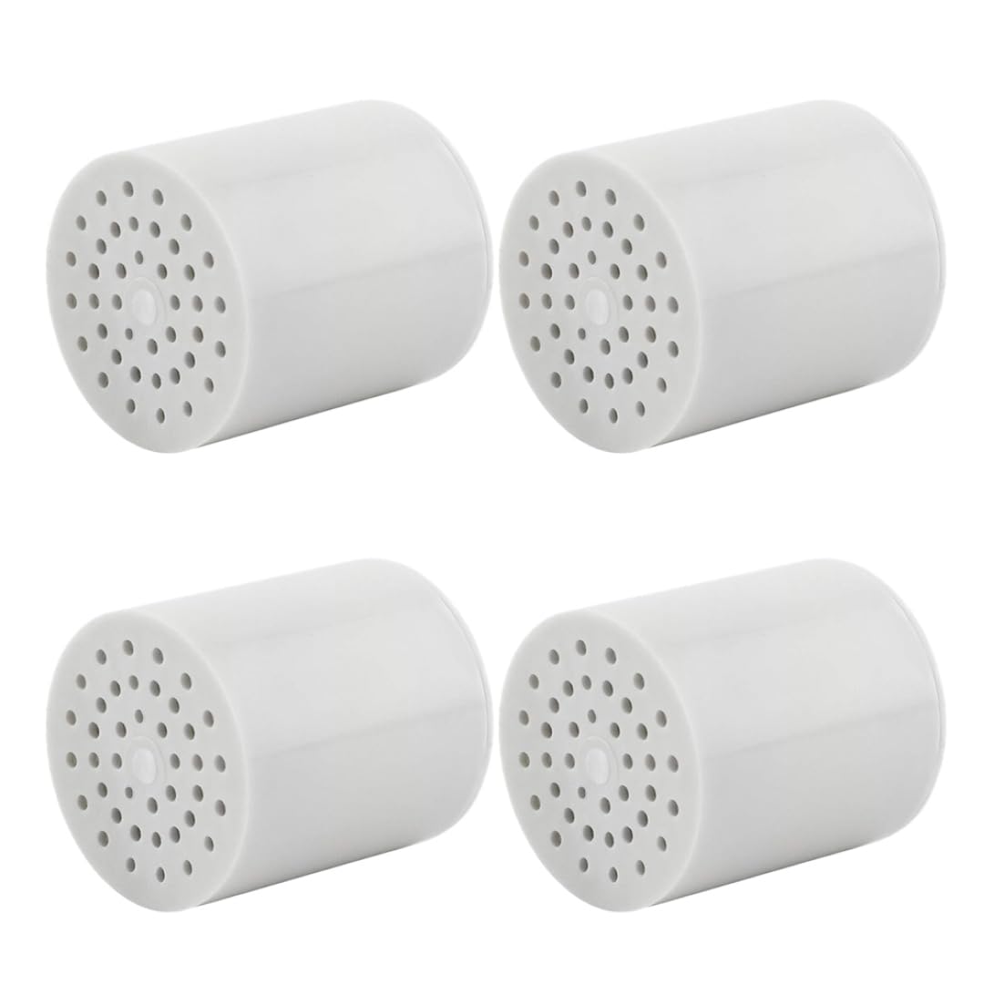 Cartuccia di ricambio per filtro doccia a 15 fasi, 4 pezzi, compatibile con addolcitore d'acqua, migliora la qualità dell'acqua per pelle e capelli più sani, facile da installare, filtro per soffione