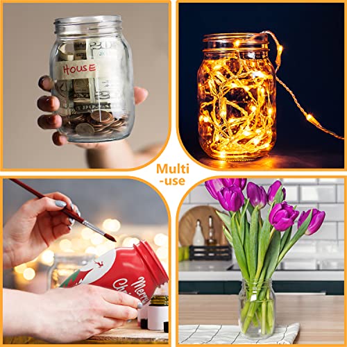 32 Oz Wide Mouth Mason Jars With Metal Lids & Plastic Lids, Quart Size Clear Glass Jars For Preserving, Meal Prep, Salad, Canning, Fermenting, Favors, Home Decor, Diy - 6 Pack #TOP5