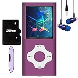 mp4 player radio am fm 【32 GB großer Speicher】Der tragbare MP3-Player wird mit einer 32 GB Speicher-SD-Karte geliefert und unterstützt bis zu 128 GB (nicht im Lieferumfang enthalten). Spielen Sie Musik mit MP3/Sprachaufnahme/FM-Radio/E-Book-Unterstützung TXT-Format/Fotoansicht/Video mit AMV-Format.