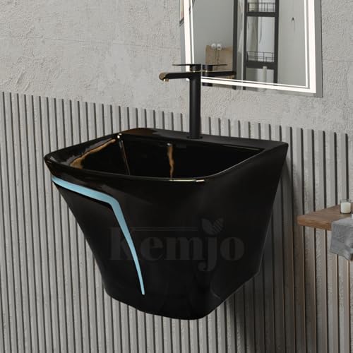 Image of Wall Mounted Wash Basin for Bathroom | Wall Hung Wash Basin /Sink (15.35 x 16.14 x 13 Inch, SFKOP - 227)