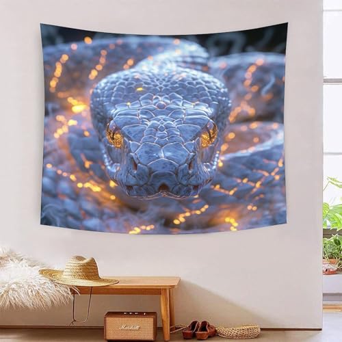 Tapisserie murale serpent 3D grand tissu pour déco chambre bohème et drap de plage été