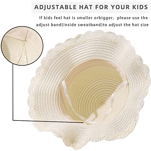 Little Girl Straw Hat UPF 50 Kids Summer Beach Packable Beach Hats Toddler Girl Cute Floppy Bowknot Bucket Hats3