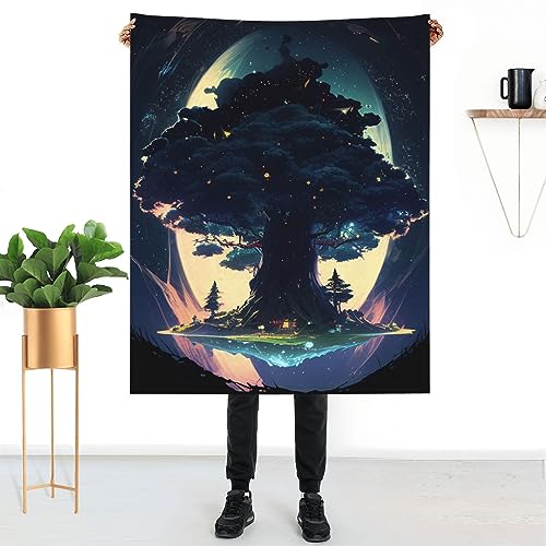 hihihihihihihihi Mantas de franela suave, suspensión del árbol grande, personalizadas, para todas las estaciones, para cama, sofá, camping, viajes, para adultos, niños, mascotas, 30 x 40 pulgadas