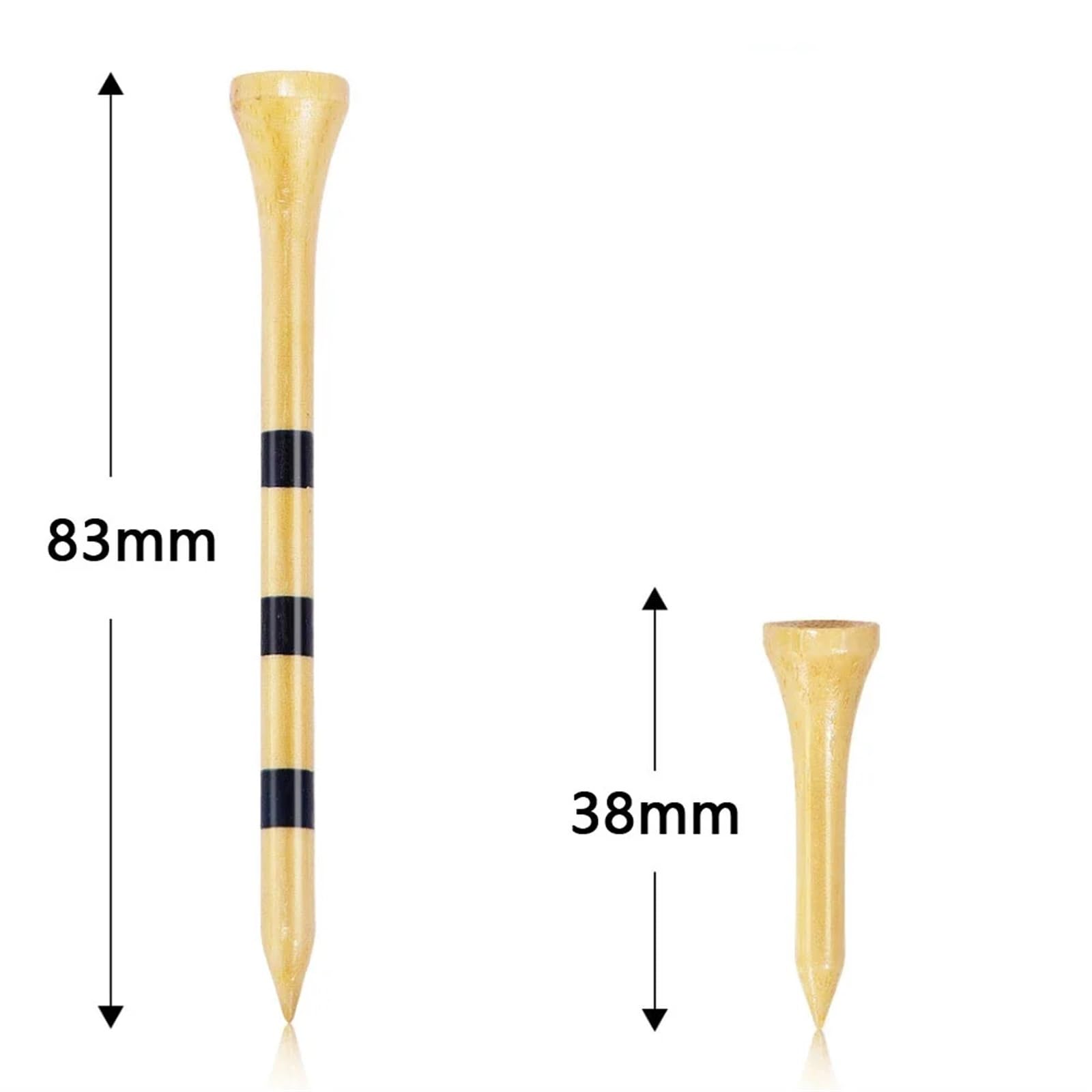 Golf Tee 50 stücke Holz Golf Tees Stabile Golf Nägel for Fahrer Oder Eisen Holz T System FüR Einen Idealen Abschlag