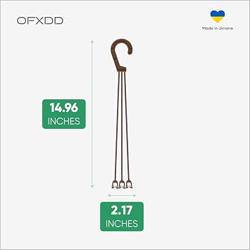 Plant Hanger, 4 Pcs - Flower Hanging Planters for Indoor and Outdoor Plants - Plastic Plant Holder with Hooks, Brown