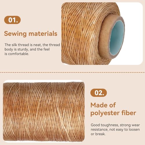 Hilo encerado para coser cuero 273 yardas Khaki miniatura 7