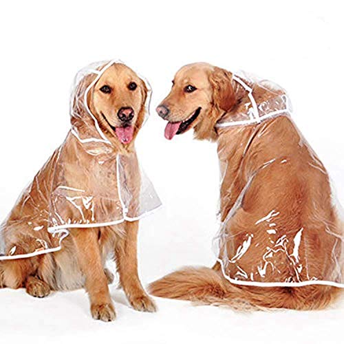 JTYR Mascota Perro Impermeables Chubasqueros, Perros Grandes Impermeable al Aire Libre Transparente...