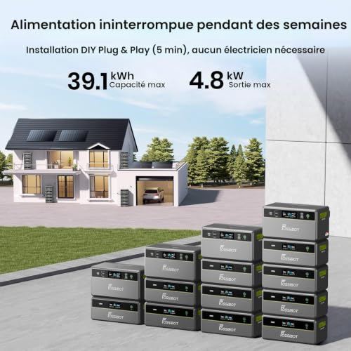 FOSSiBOT FBP1200 Système Solaire Tout-en-Un pour Balcon Plug & Play, 39,1 kWh Extensible, Smart Peak Shaving & Valley Filling, Algorithme AI d'Économie, 1200W Sortie AC, IP65 Imperméable à l'eau – vue 9