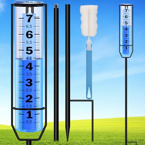 Ryoeikt RAINGAUGE0507 Rain Gauge Upgraded, 7 Inch Freeze Proof Thickened Rain Gauge Outdoor Best Rated cover