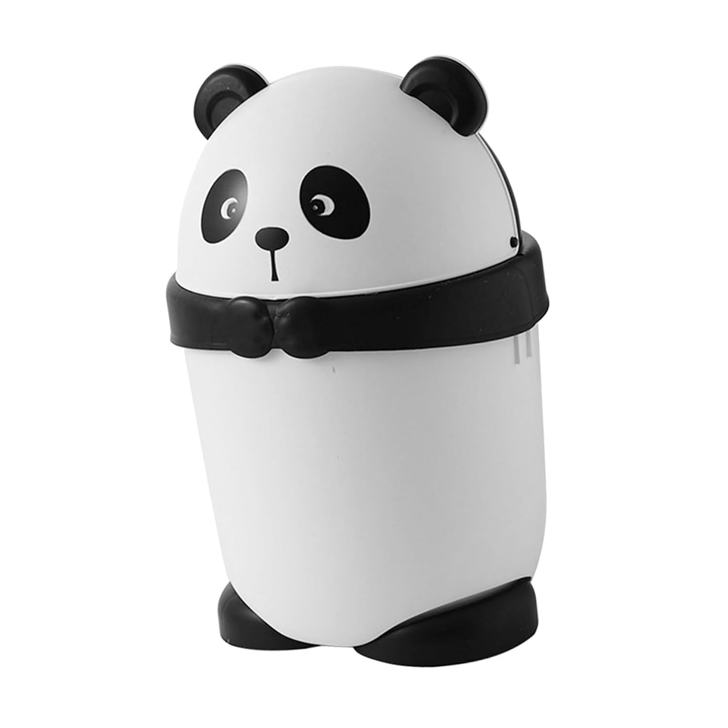 Cartoon Panda Small Trash Can Plastic Covered Waste Bin for Office