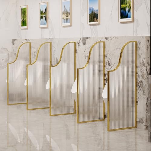 Separador de orinal de vidrio irregular con panel divisor de baño público masculino pack de 2 8