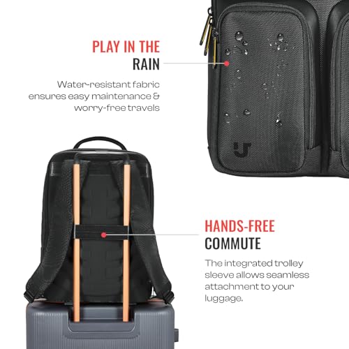 Image of Urban Jungle by Safari, The Wayfarer, Work Backpack| Premium Fabric & Water Resistant | Quick Stash Pockets for Daily Use | Padded Straps Laptop Backpack with Trolley Sleeve