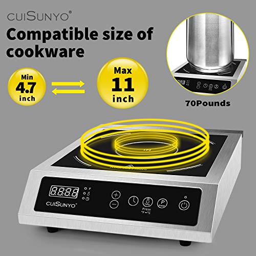 Cuisunyo 3500W 240V Induction Cooktop Commercial Electric Stove Hi Power Countertop Induction Burner With Digital Sensor Touch Control And Timer Settings #TOP4