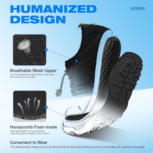 Image of SIMARI Water Shoes for Women Men - Barefoot Quick-Dry Aqua Socks | Lightweight Swim Shoes for Surfing, Swimming, Beach Sports, Kayaking, Diving | Non-Slip Design