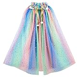 schwarzer umhang kinder selber machen Elegantes Design: 1 Schicht farbenfrohes Tüll-Design, verziert mit glänzenden Sternen und Monden, und eine Selbstbindung am Hals können mit einer niedlich und Süss Schleife gebunden werden, die sich leicht an- und ausziehen lässt. Ideales Mädchen kostüm für Fotoshooting, Bühnenperformance, Alltagskleidung und mehr.