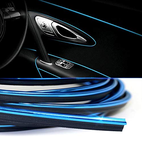Automaze Car Interior Decoration Accessory Beading, Flexible Styling PVC Moulding Trim Strip, (5 Meters, Blue)