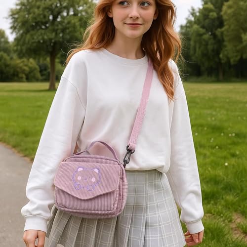 Crossbody Bags for Women,Corduroy Shoulder Bag Purse Cute Handbags Wallet for Travel Shopping & Daily Use