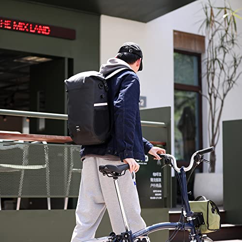 Huntvp Bike Pannier Bag Backpack Multifunctional Bicycle Bag Cycling Bicycle Rear Seat Trunk Pack Bag Bike Saddle Bag Backseat Pack Bag With Helmet Cover (Black) #TOP6