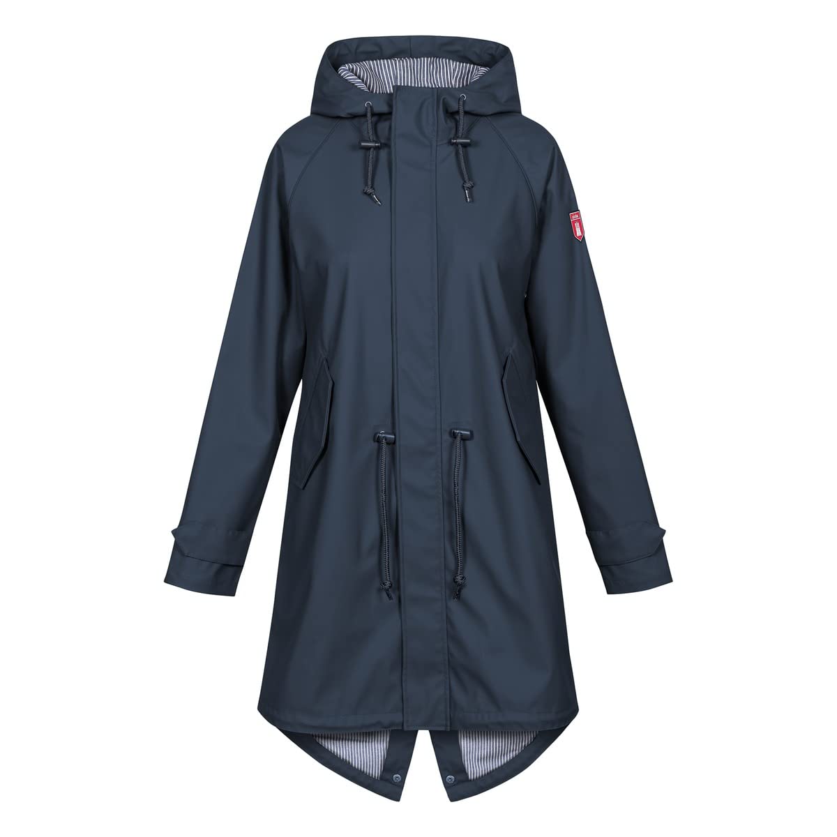 Derbe Damen Regenmantel Traveby Fisher 34 Navy/Blue Striped