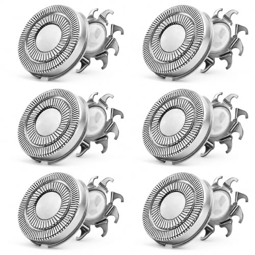 6 Scherköpfe Ersatzklingen kompatibel mit Philips Series 3000 1000 AquaTouch AT8xx AT7xx PowerTouch PT7xx PT8xx, Herren Rasierkopf Ersatzklingen Hochleistungs-Rasiererzubehör mit Reinigungsbürste