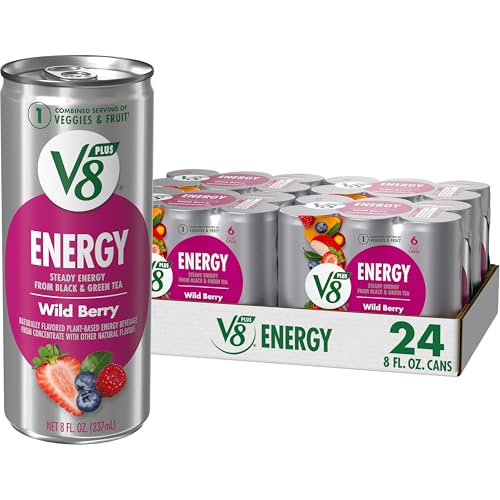 Image of V8 +Energy Wild Berry Juice Energy Drink, 8 fl oz Can (24 Pack)