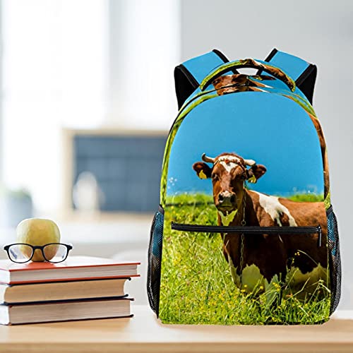 Sac à dos imprimé vache dans l'herbe idée cadeau originale - 6