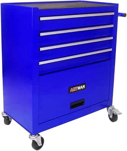 nifoti 4 Drawers Tool Cart on Wheels,Rolling Tool Box Tool Storage， Drawers Rolling Tool Box Organizer Tool Case for Garage, Warehouse, Workshop, Repair Shop (4 Drawers(Blue))