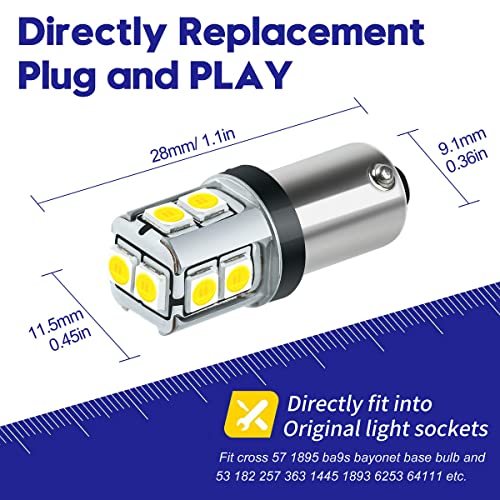 Led CANBUS Blanco BA9S 12V 24V Sin error 4 unidades miniatura 2