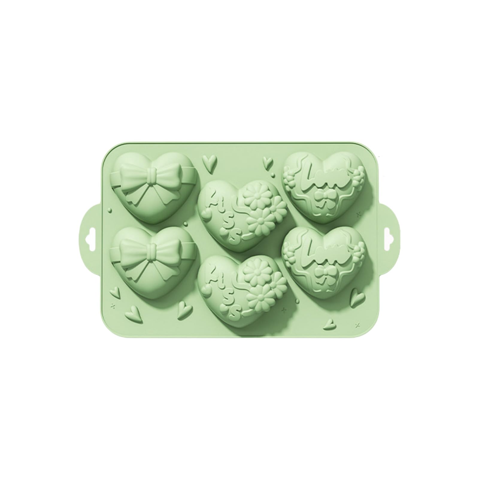 ordinarYone 6 Cavity Silicone Heart Shape Cake Mold Kitchen Bakeware for Baking Chocolate Dessert Food Grade Safe Silicone Texture