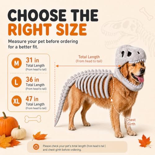 3D Dinosaur Costume for Dogs and Cats, Fits All Pet Sizes,Green:L: 36" L - 1