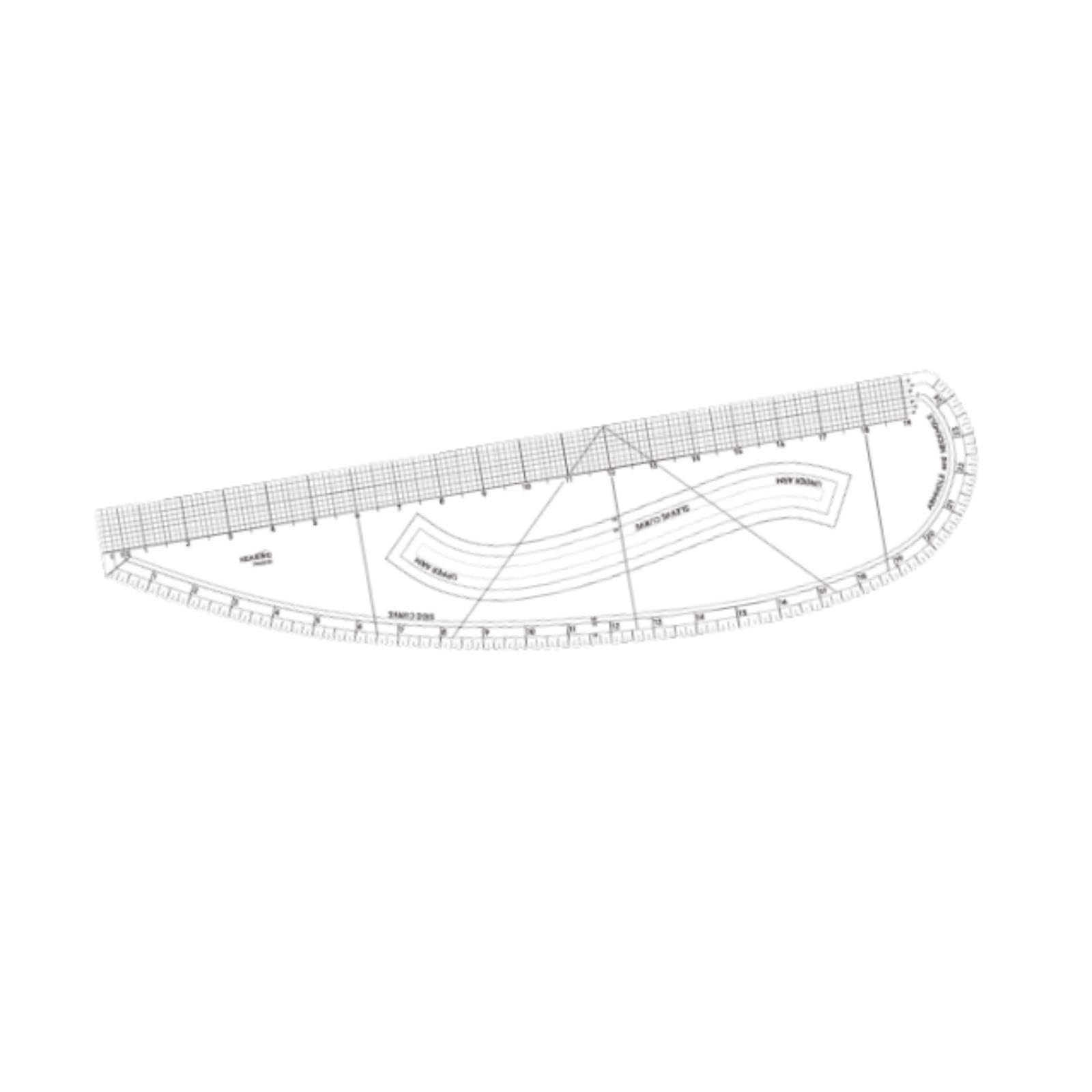 Règle de motif de courbe française Oshhni 48.62 cm pour couture