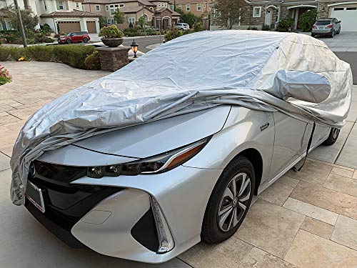 Crevelle Custom Fits 2004-2022 Toyota Prius/Prius Prime/Prius Plug-in Hatchback Wagon Car Cover Silver Metallic Covers