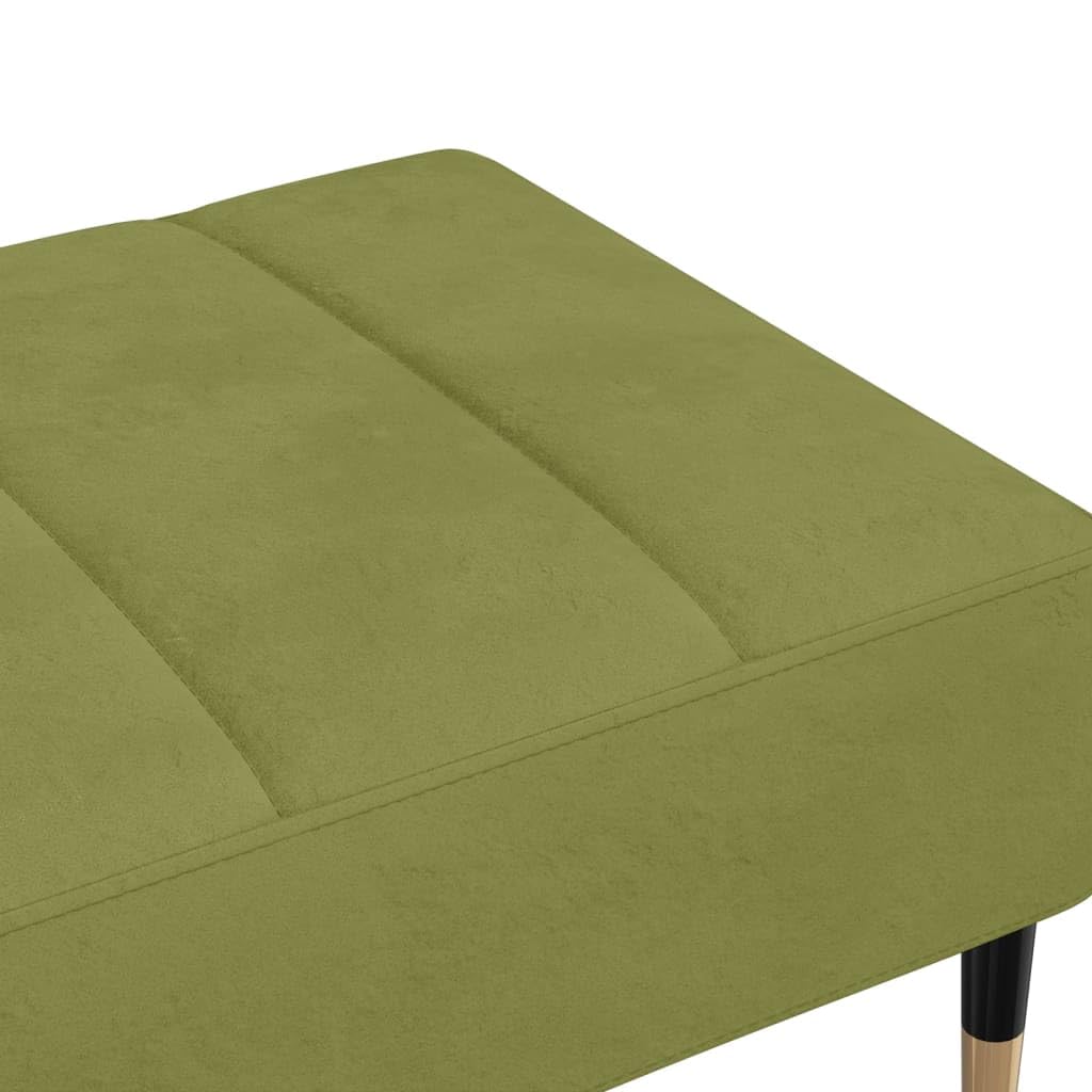 Poggiapiedi in velluto verde chiaro, 78 x 56 x 32 cm, imbottito, con telaio in metallo e imbottitura in schiuma, pouf per soggiorno, camera da letto, corridoio, contenitore versatile