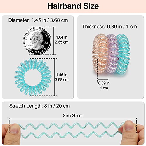 JessLab 20 Pcs Spiral Hair Ties, Plastic Hair Coil Bands - Image 3