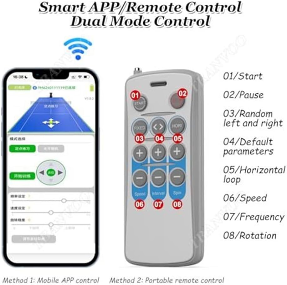 Tennis Ball Machine Portable Lightweight Rechargeable Battery Single Player Automatic Trainer Automatic Rotation Control