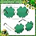 Hoplito St. Patrick's Day Irish Shamrock Sunglasses for Women Men Green Fashion Costume Party Decorations Accessories (Four-leaf Clover)